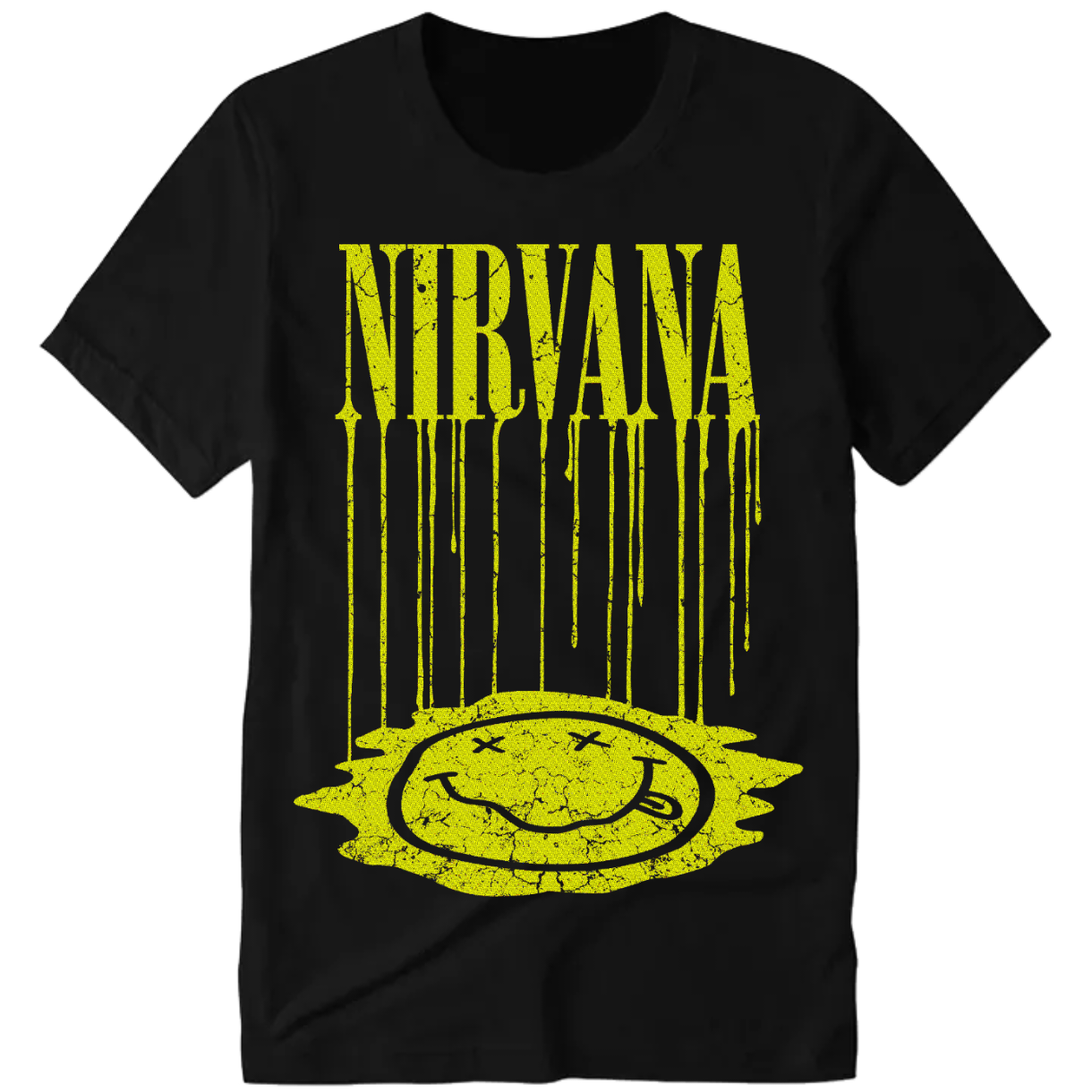 Polera de rock - Camiseta manga corta - logo nirvana amarillo